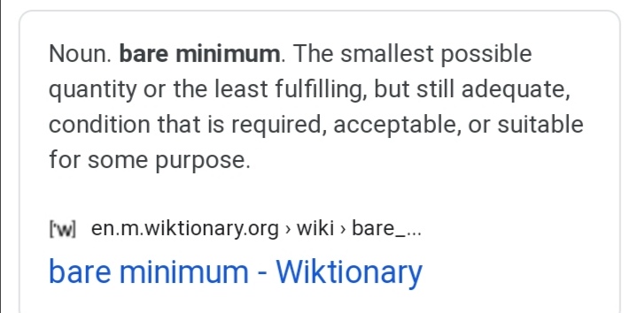 Bare minimum meaning